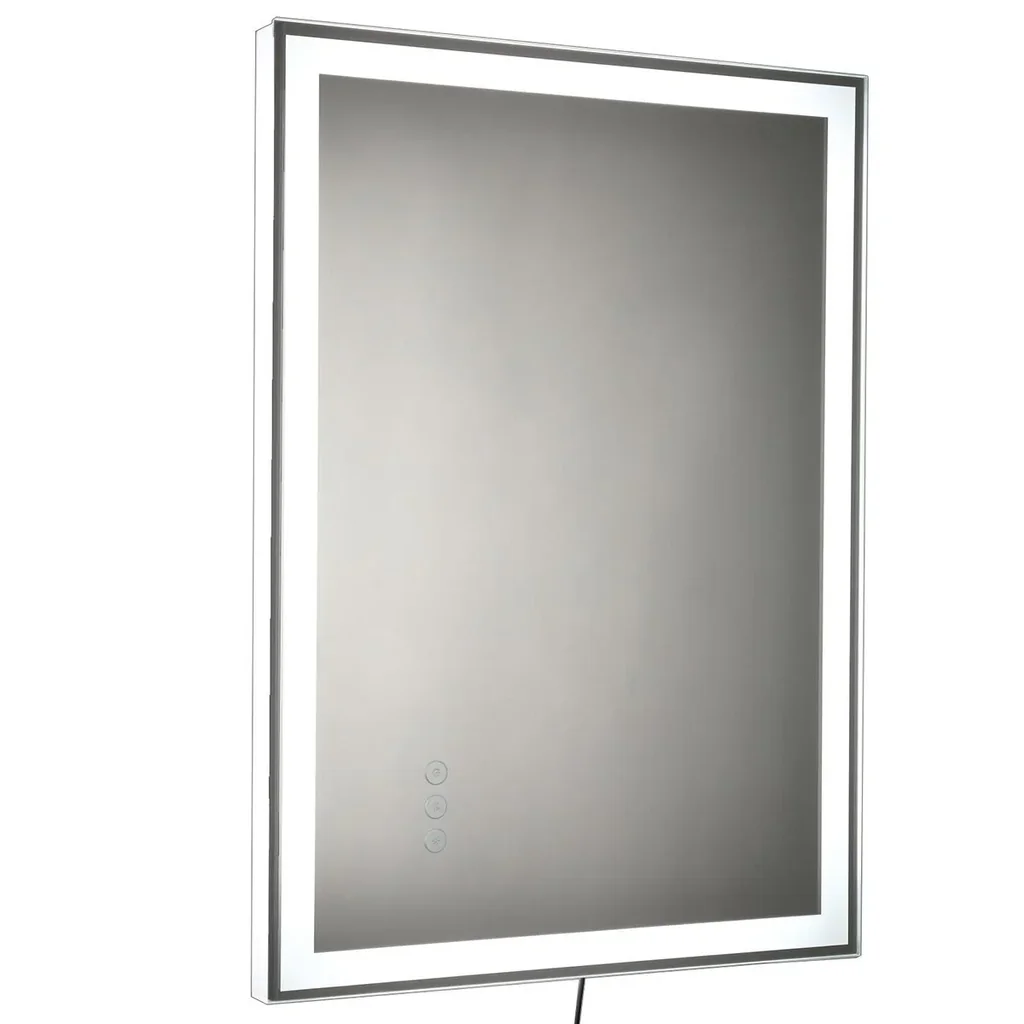 LED mirror with touch switch silver