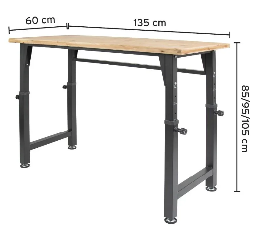 Height-adjustable workbench