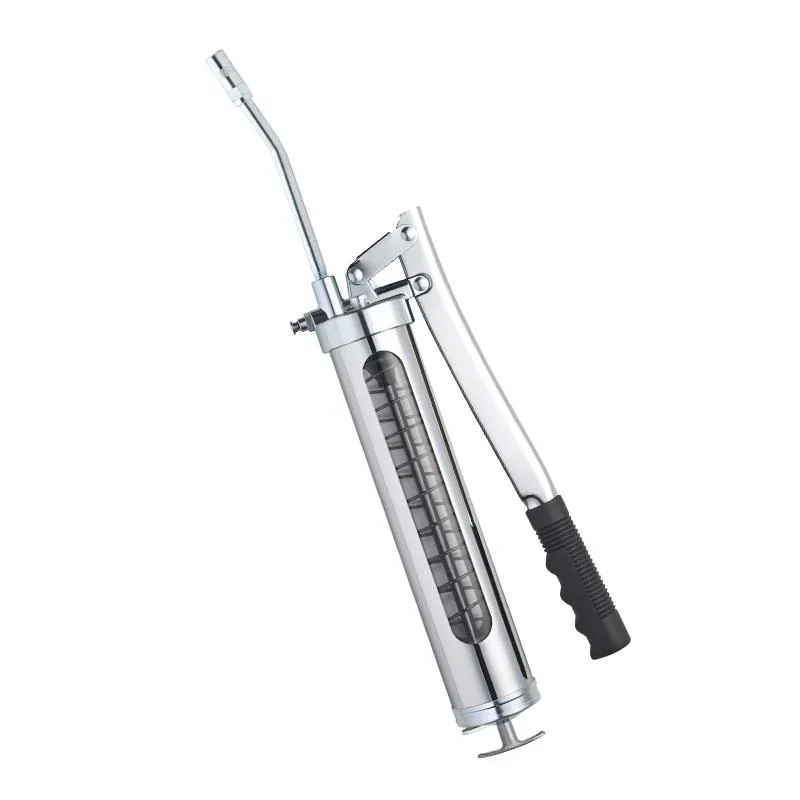 Hand lever press with viewing window