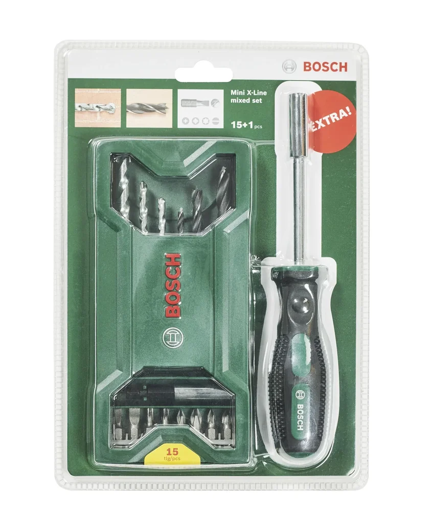 Screwdriver + Mini X-Line Set 15+1-piece