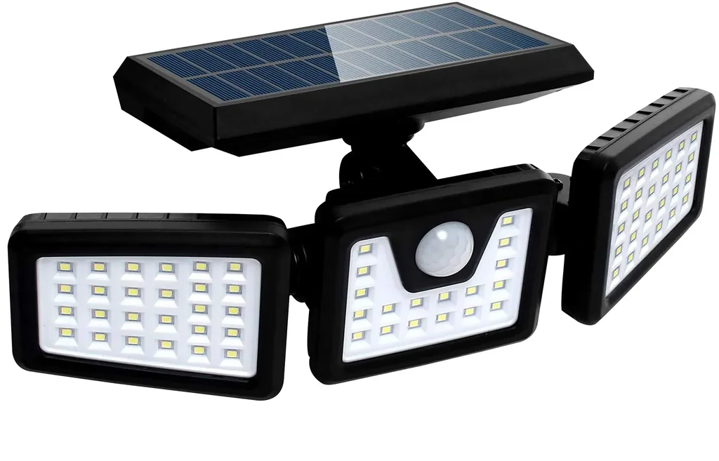 Solar LED wall light with motion detector