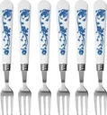 Cake forks with onion pattern, 6 pieces