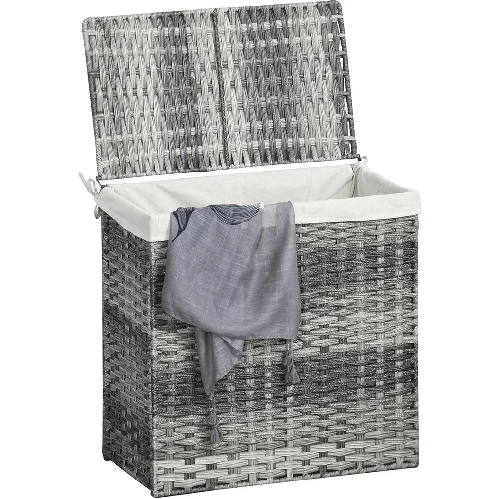 Laundry basket space-saving foldable brown