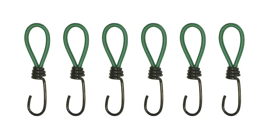 Rubber tensioners for cargo nets, tarpaulins and luggage securing, 18 pieces