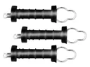 Gate handle with hook, black, 3 pieces