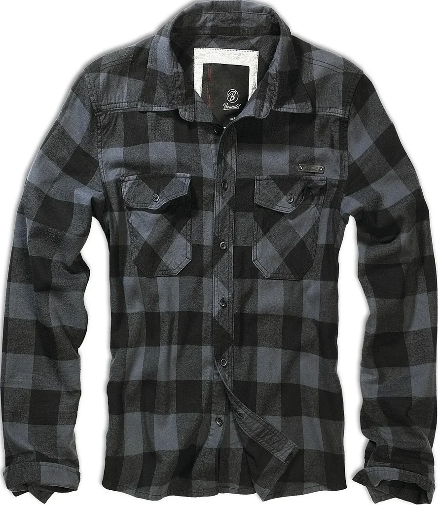 Checked shirt black/grey, size M