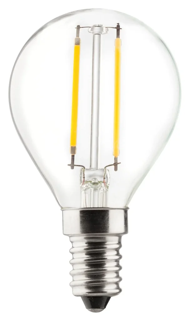 Retro LED drop lamp with 2.5 watts, E14, warm white