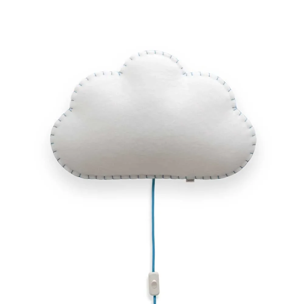 Buokids lampe douce veilleuse/applique nuage, Version: Cordon et connecteur; Couleur de la couture: bleu