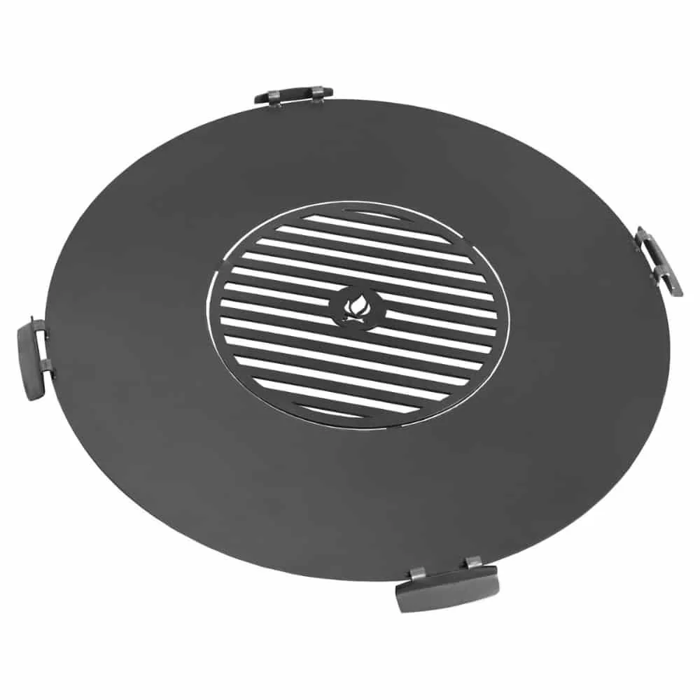 Plancha pour Brasero en Acier, 102 cm avec Grille et 4 Poignées