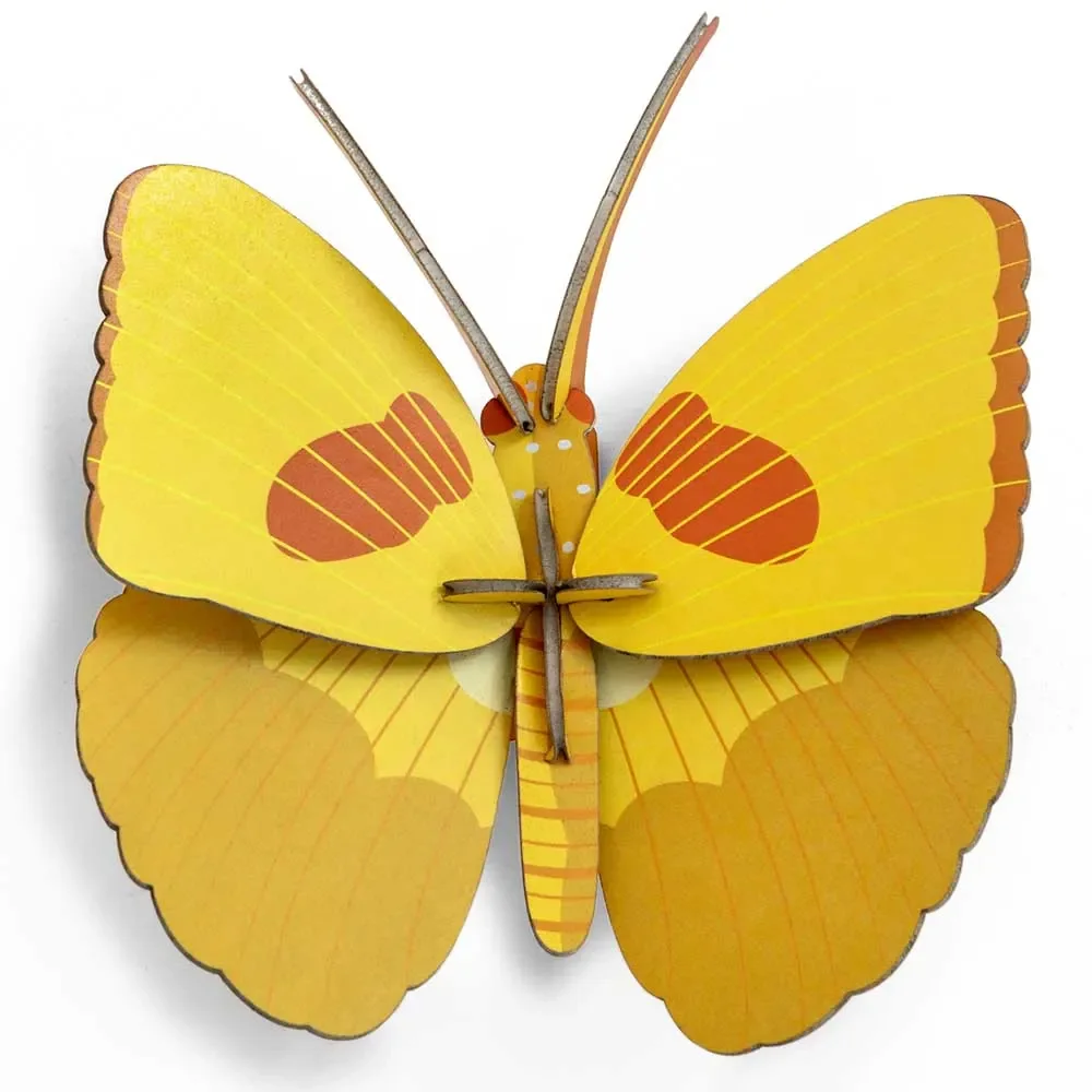 studio ROOF 3D Papillon jaune Carton