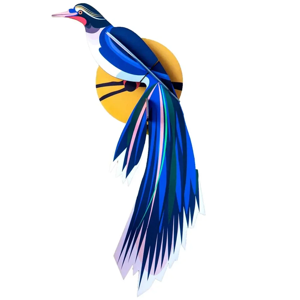 studio ROOF 3D Oiseau de paradis bleu Carton