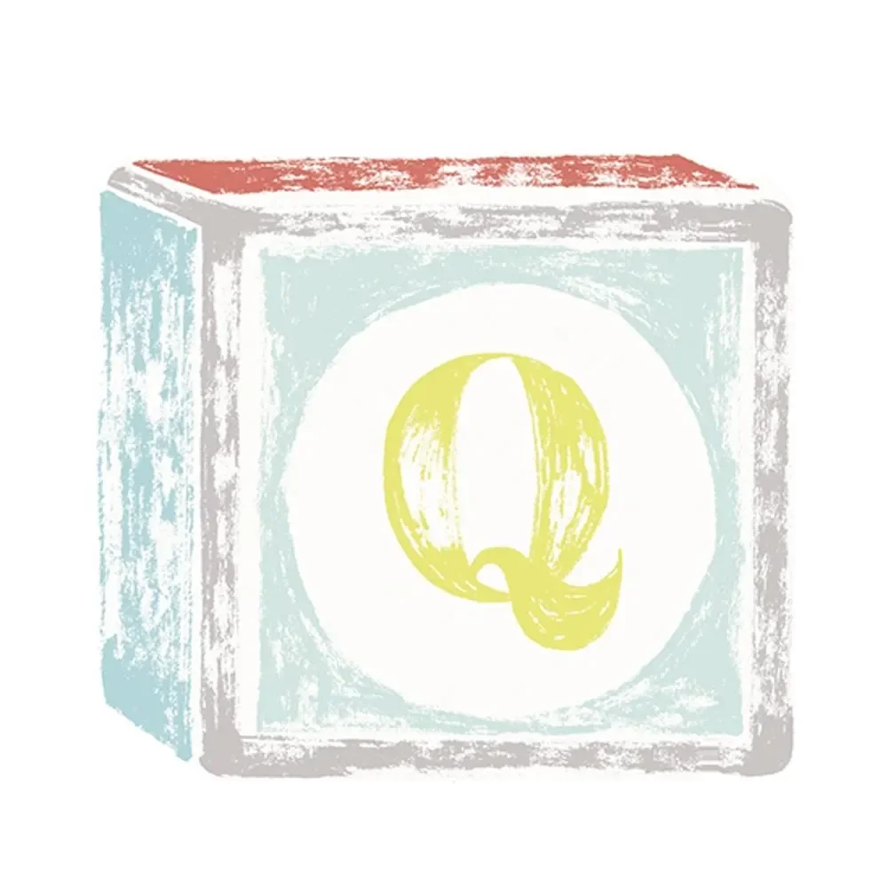 Lilipinso Sticker lettre sur cube de jeu Q