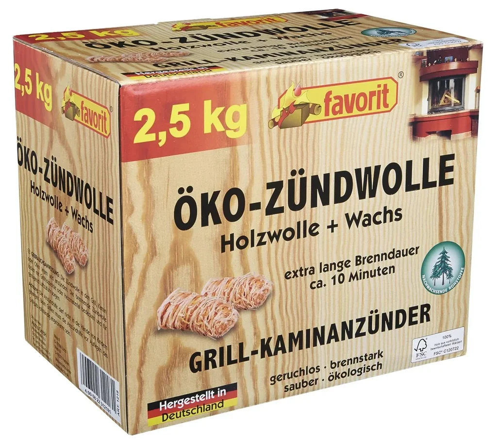 Laine de bois écologique allume-feu, pack économique, 2,5 kg
