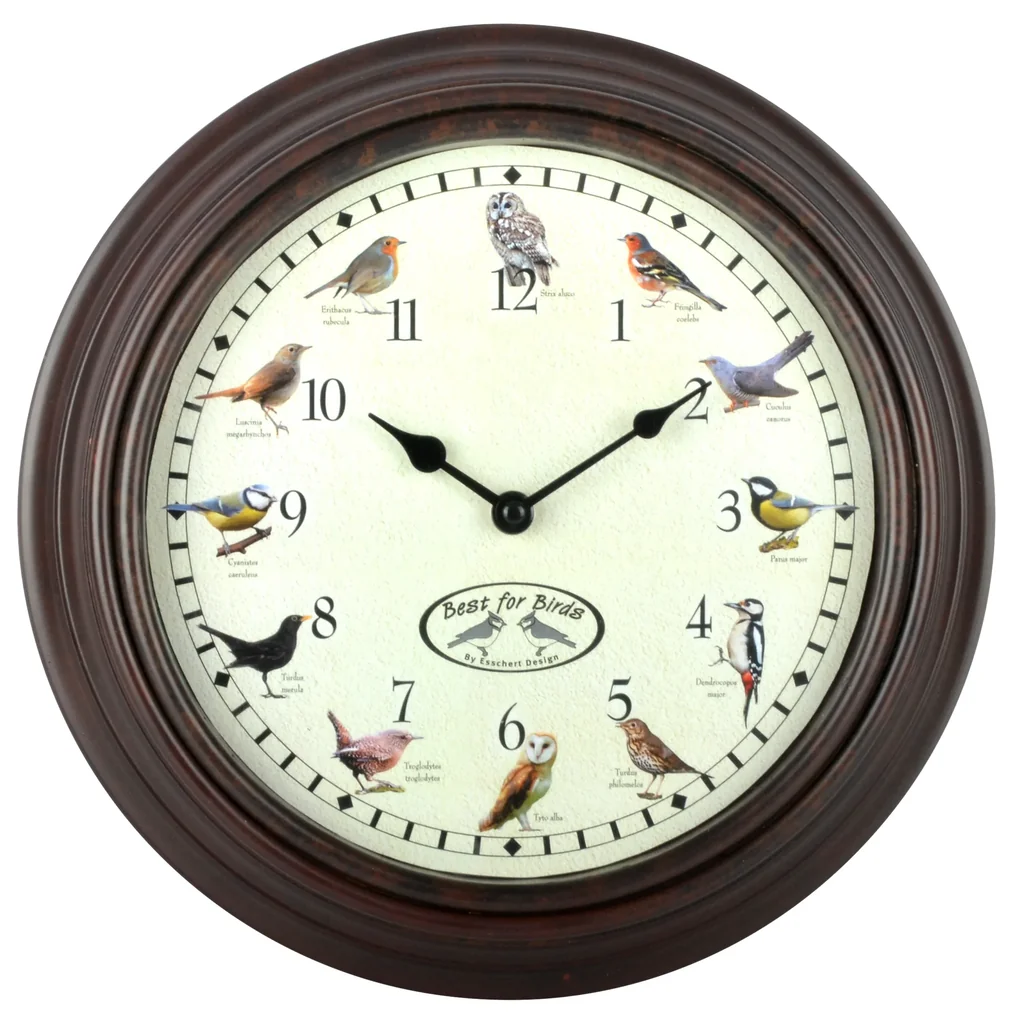 Horloge avec chant d'oiseaux