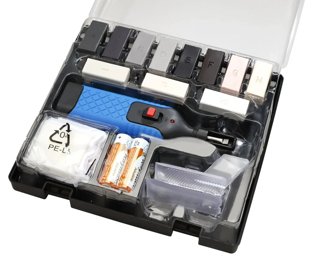 Kit de réparation PVC et vinyle avec pistolet à cire