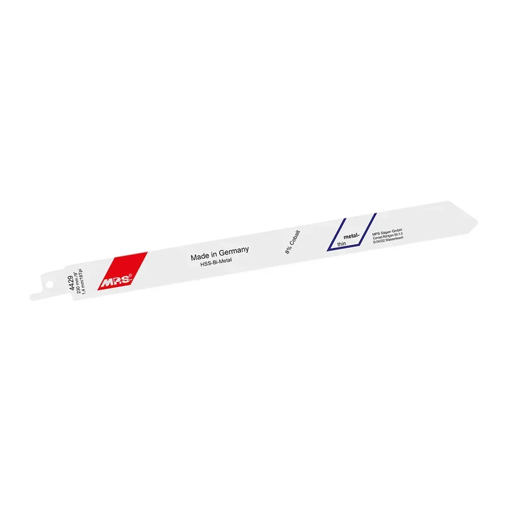 Lame de scie sabre bimétallique, fraisée et avoyée, GL 230/VL 210 mm, ZT 1,4 mm/18 TPI, lot de 5