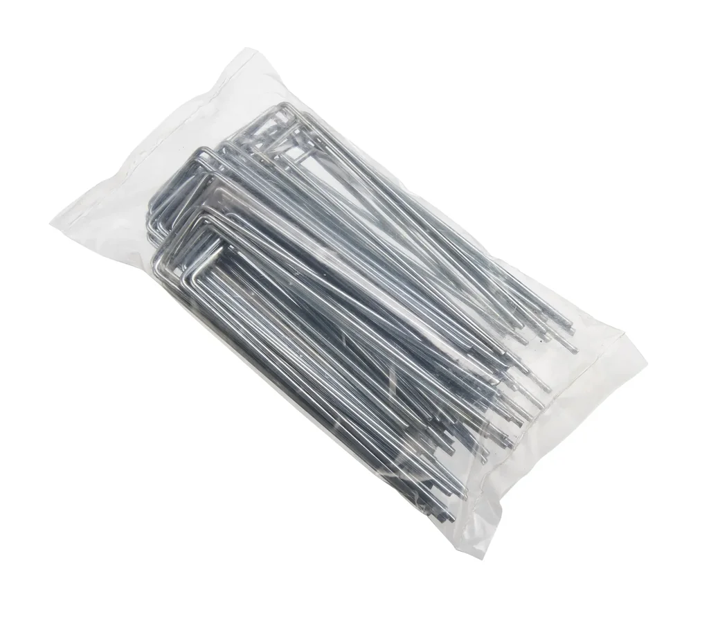 Ancre multiple pour sol, métal en U, galvanisé, 50 pièces