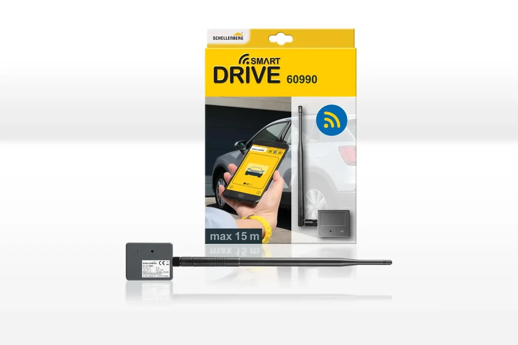 Smartphone garage door opener with LED