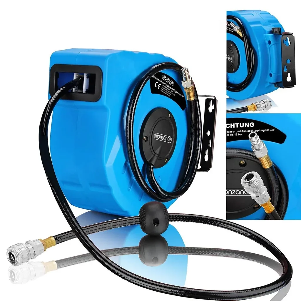 Pneumatic hose reel 10m quick coupling 3/8