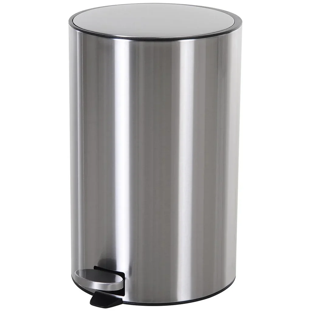 Waste bin with inner bucket silver/black
