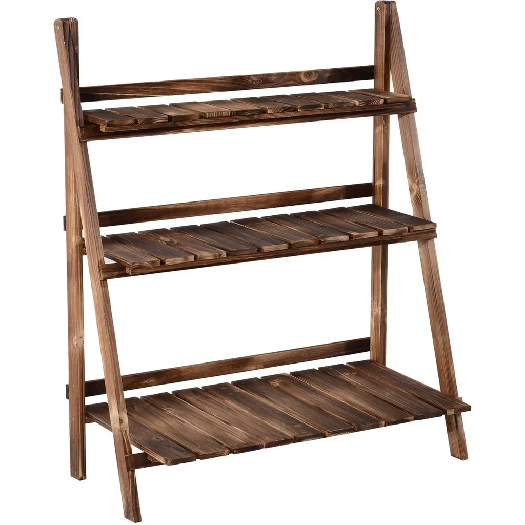 Plant ladder foldable natural