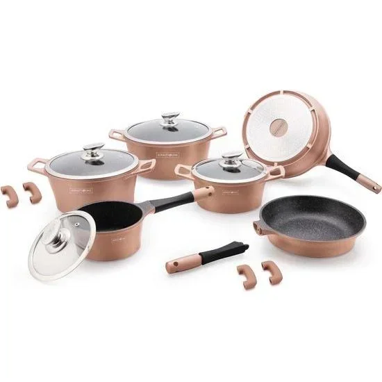 Marbled Cookware Set - 14-Piece - Copper