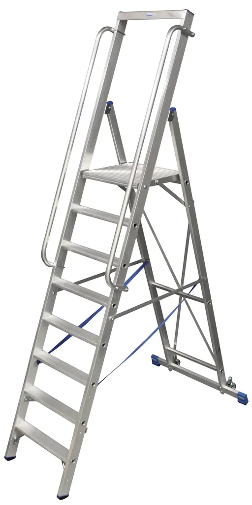 Stepladder with large standing platform, 12 steps