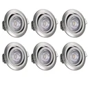 LED downlight Krog 6-piece set nickel