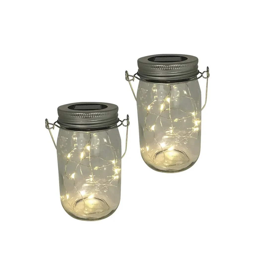 LED Solar Lantern Clear Set of 2