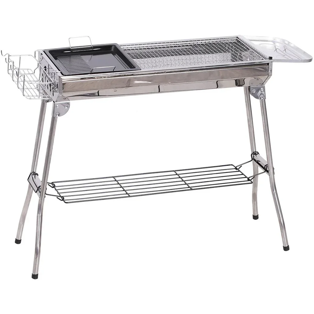 Charcoal grill with shelf