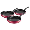 Pan set, red, 3-piece