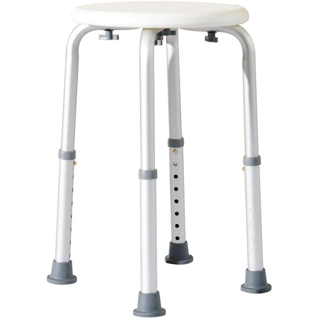 Bath stool round white
