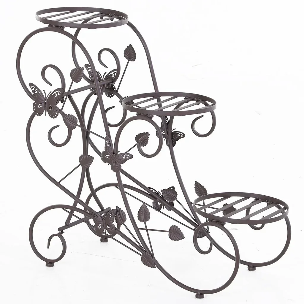 Three-tiered flower stand bronze