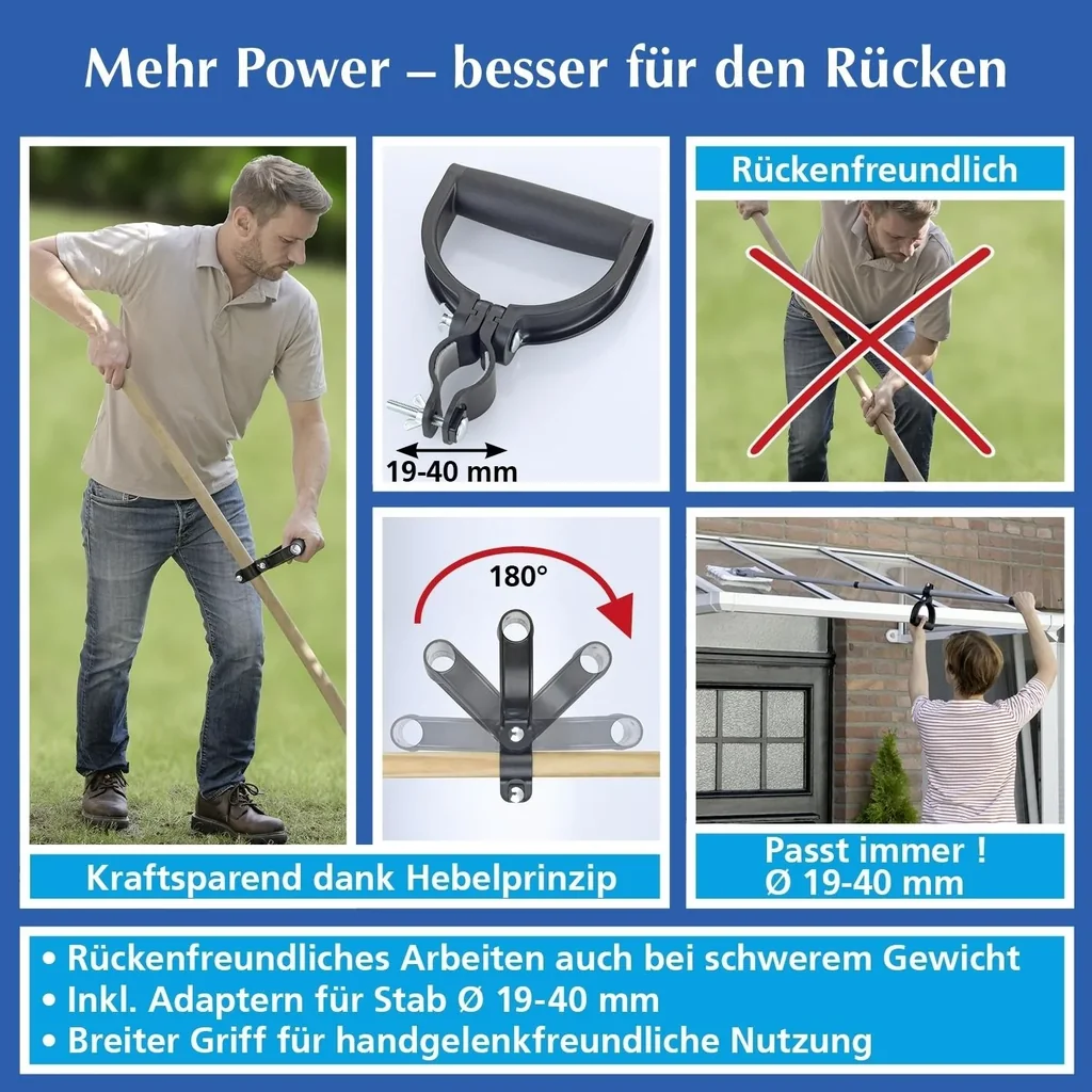 Universal handle, ergonomic, 180 degrees