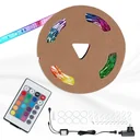 RGB LED flex strip for outdoor use, 5m, IP44, 150 RGB LEDs, with remote control, including mounting kit