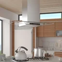 Extractor hood for kitchen island with LCD display