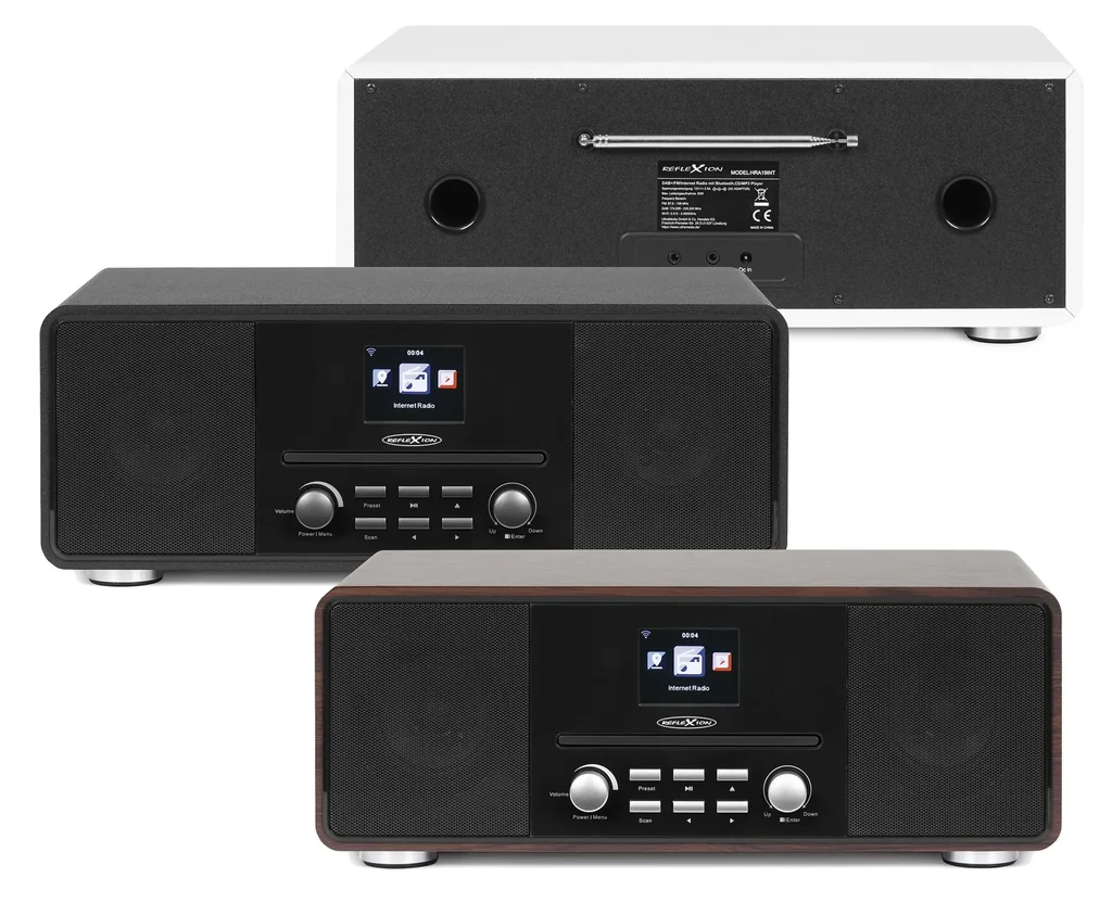 Design Internet/DAB+/FM radio with Bluetooth, CD, AuxIn, Encoding, wood-colored, HRA19INT/WD