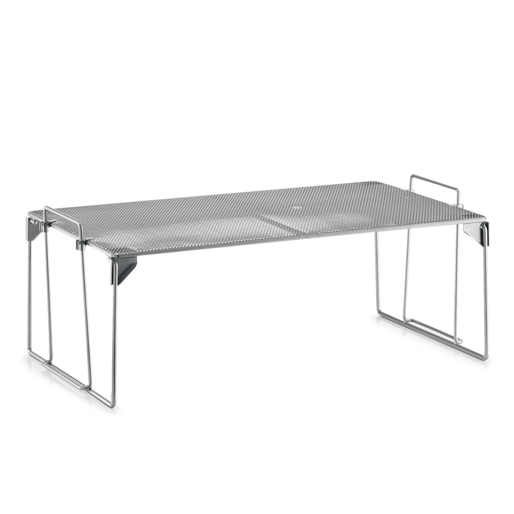 Universal shelf, stackable, mesh