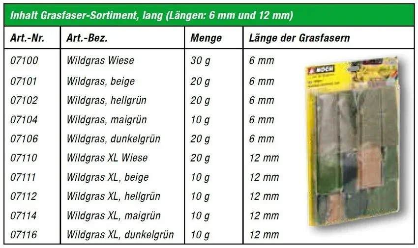 Grasfaser Assortment, long