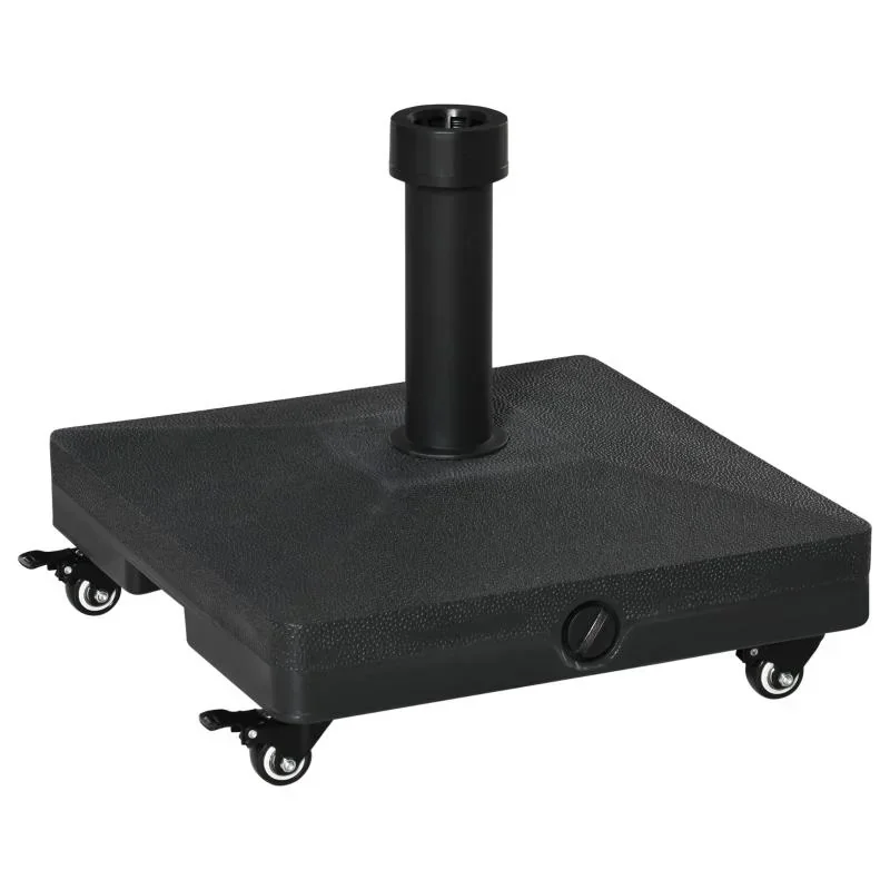 Parasol stand with roller
