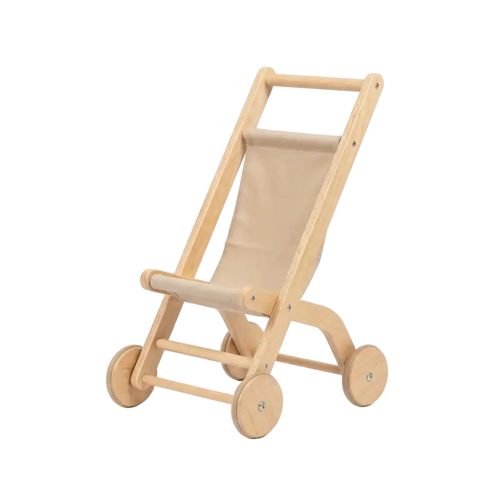 Image Poussette de poupée en bois