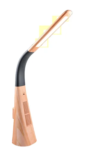 "LED table lamp "Ionic Light" with integrated air freshener in wood look image"