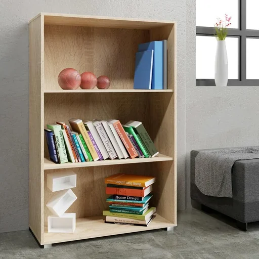 "Bookcase "Vela" oak - 3 shelves image"