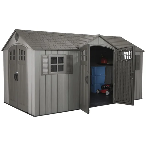 "Plastic tool shed Galaxy dark grey, 244 x 457 x 244 cm image"