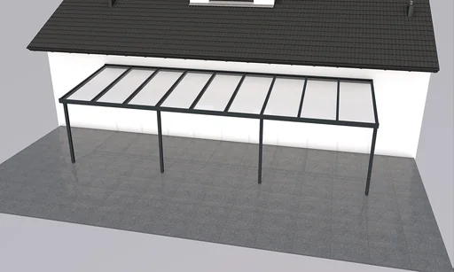 "Patio roof Premium, anthracite, 9135 x 3060 mm - 10 mm laminated safety glass (VSG) image"