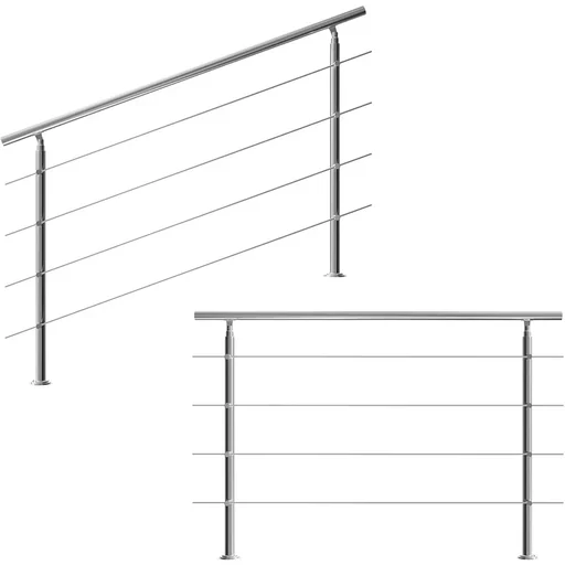 "Railing - stainless steel - 160 cm - 4 posts image"