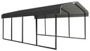 Steel carport and car garage Rome grey/black, 600x370x260 cm