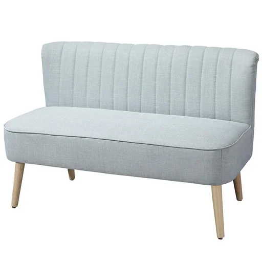 "2-seater fabric sofa upholstered sofa seating furniture lounge sofa wood foam light green 117 x 56.5 x 77 cm image"