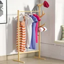 Bamboo coat hanger with 8 hooks