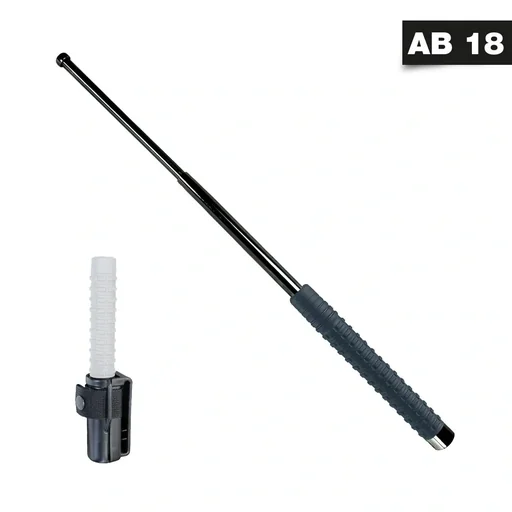 "Telescopic pole 16 inches with textured handle and holster image"